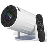 Mini Projektor 4k,Smart Mini Beamer mit WiFi 6 und Bluetooth 5.4 Auto Keystone 180° Drehbar,Projektor Tragbarer mit Apps für Laptop/Handy Phone/TV Stick (Weiß) (2)