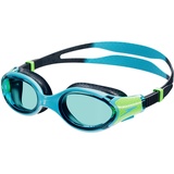 Speedo Unisex Kinder Biofuse 2.0 Schwimmbrille, Hyperschallblau/Echtes Marineblau/Lumogrün/Blau, One Size