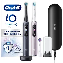 Oral-B iO Series 9 Duopack Black Onyx + 2. Handstück Rose Quartz + Aufsteckbürsten 3 St.