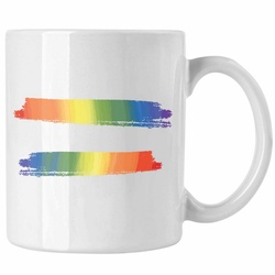 Trendation Tasse Trendation – Regenbogen Tasse Geschenk LGBT Schwule Lesben Transgender Grafik Pride weiß