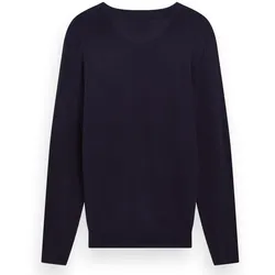 SCOTCH&SODA Herren Pullover - Core, Viskose Pullover, einfarbig Dunkelblau XL