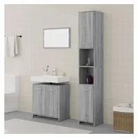 VidaXL Badmöbel-Set Grau 3-tlg. Sonoma Holzwerkstoff