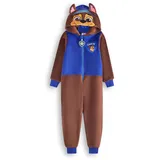 PAW PATROL Chase Grenouillère Pour Garçons & Filles | Pyjama Tout-en-un Pour Enfants en Bleu & Marron | Combinaison de Nuit Unisexe Avec Capuche Brodée et Oreilles 3D - 6-7 Jahre