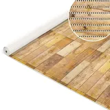 ANRO Badematte Weichschaummatte Bad- und Duschvorleger Antirutsch Badläufer Holz Diele Braun 500x130cm