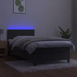 vidaXL Boxspringbett 100 x 200 cm Dunkelgrau