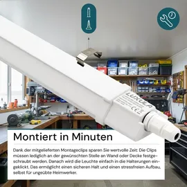 LUXULA 1 x 36W Wannenleuchte 120 cm weiß