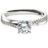 Bruno Banani Solitärring BRUNO BANANI "Schmuck Geschenk Verlobungsring rhodiniert" Gr. 58, silberfarben, kristallweiß, Fingerringe, Damen, 58, Silber 925 (Sterlingsilber), 3,2mm, mit Zirkonia (synth.)
