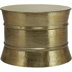 Couchtisch Hammerschlag Wohnzimmertisch Aluminium Gold Ø 62 cm WOMO-DESIGN