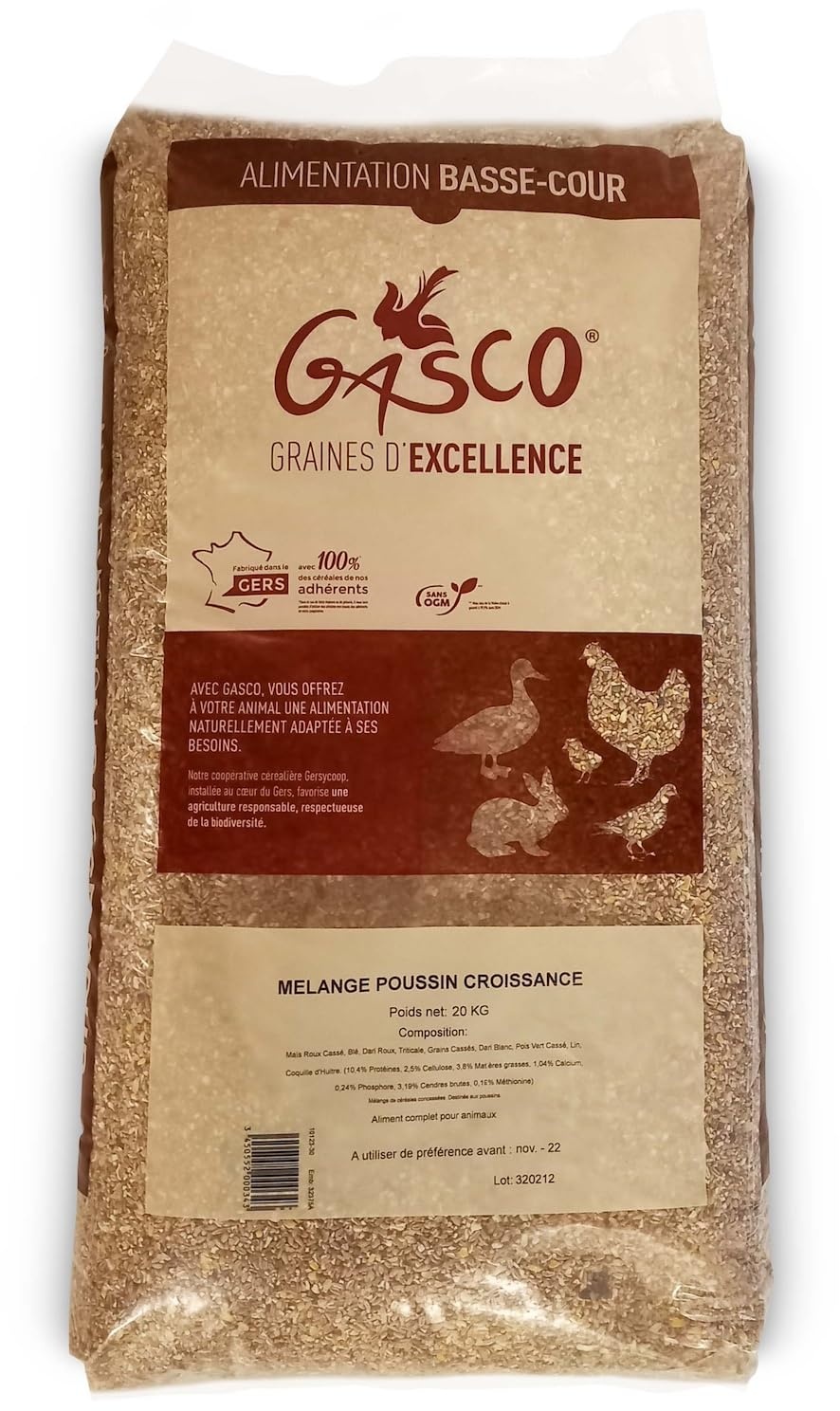Gasco Komplette Mischung für Küken, Wachstum, 20 kg