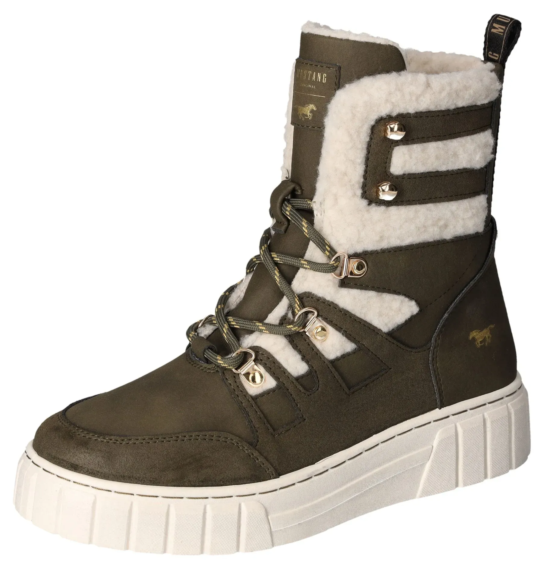 Mustang Shoes Winterboots, Schnürboots, Plateauboots, Snowboots mit Anziehlasche Mustang Shoes khaki 39