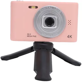 Digitalkamera, 50MP HD Vlogging Kamera CCD Taschen Digitalkamera mit Doppelobjektiv, 2,4 Zoll TFT Bildschirm, Anti Shake Point- und Shoot Kamera Videokamera für Teenager,