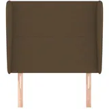 vidaXL Kopfteil mit Ohren Dunkelbraun 103x23x118/128 cm Stoff