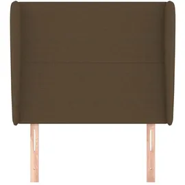 vidaXL Kopfteil mit Ohren Dunkelbraun 103x23x118/128 cm Stoff