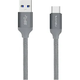 Nevox USB-A auf USB-C 2 m Grau