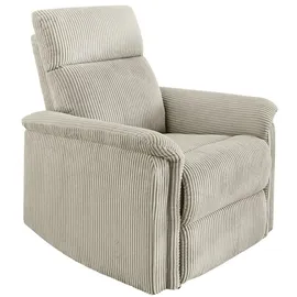 luma-home Relaxsessel 15504 Cord 78 x 100 x 93 cm Beige mit Liegefunktion