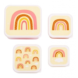 A Little Lovely Company Lunchbox 4er Set Regenbogen