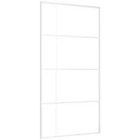 vidaXL Haustür Schiebetür ESG Glas und Aluminium mattiert 102,5x205 cm Weiß (1-St) weiß 102.5 cm