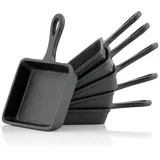 BBQ-Toro Gusseisen Raclette Pfännchen (6 Stück) 12,5 x 18 cm Grillzubehör, Gusspfanne, Grillpfanne