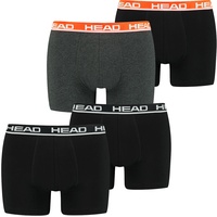 HEAD Herren Boxershort Basic Boxer 4er 6er 8er Multipack in S Schwarz 005 &  Grau / Rot 011