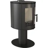 Kaminofen kratki ORBIT 7 kW schwarz Zylinder Holzofen auf Standfuß