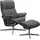 Stressless Stressless® Relaxsessel »Mayfair« Set, Relaxsessel mit Hocker, mit Hocker, mit Cross Base, Größe S, M & L, Holzakzent Wenge grau