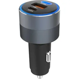 forcell F-ENERGY Alu Autoladegerät 2 x Typ C + USB A PD QC4.0 SFC2.0 4.5A 65W grau