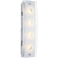 GLOBO Wandlampe 4 Flammig Chrom Wohnzimmerlampe Flurleuchte Glas teilsatiniert,