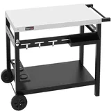 Royal Gourmet Grillwagen Rollwagen mit Edelstahl-Platte für Tischgrill und Pizzaofen, Outdoor Grilltisch mit außergewöhnlicher Tragfähigkeit