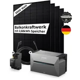 2000 Watt Balkonkraftwerk Jolywood 500W bifazial Anker SOLIX Solarbank 3 E2700