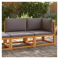 vidaXL Gartensofa mit Kissen 2-Sitzer Massivholz Akazie & Seil