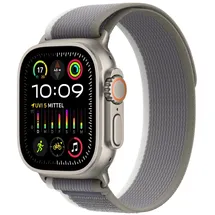 Apple Watch Ultra 2 GPS + Cellular 49 mm Titangehäuse natur, Trail Loop grün/grau M/L