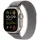 Apple Watch Ultra 2 GPS + Cellular 49 mm Titangehäuse natur, Trail Loop grün/grau M/L