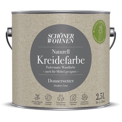 SCHÖNER WOHNEN FARBE Innenfarbe »Naturell Kreidefarbe«, Donnerwetter, matt, 2,5 l - grau