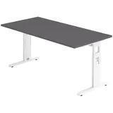 bümö Schreibtisch O-Serie Graphit / Weiß