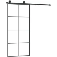 vidaXL Schiebetür rechts 90 x 205 cm schwarz