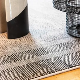 OBSESSION Webteppich My Eden of Obsession, Grau, Beige, Textil, Bordüre, rechteckig, 160x230 cm, für Fußbodenheizung geeignet, in verschiedenen Größen erhältlich, lichtunempfindlich, vegan, Teppiche & Böden, Teppiche, Moderne Teppiche