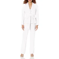 Le Suit Damen JKT/Hosenanzug, Weiss/opulenter Garten, 44 Mehr - 44