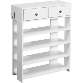 KADIMA DESIGN Schuhregal 60 x 79 x 24 cm mit Schubladen / weiß