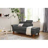 Home Affaire Recamiere HOME AFFAIRE "Conville", grau (anthrazit), B:194cm H:84cm T:93cm, 100% Polyester, Sofas, Recamiere, incl. Kopfteilverstellung, Federkern, wahlweise mit Bettkasten