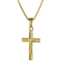 trendor 08508 Kreuz für Kinder Gold 333/8 Karat 18 mm + goldplattierte Kette, 40 cm