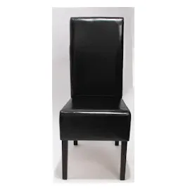 Mendler 2er-Set Esszimmerstuhl Küchenstuhl Stuhl Latina, LEDER ~ schwarz, dunkle Beine