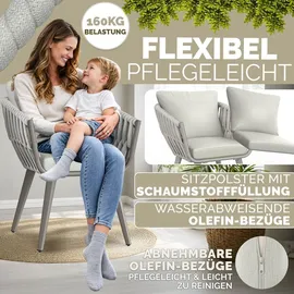 tillvex Gartenstuhl 55 x 60 x 90 cm beige 2 St.