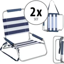 Stagecaptain Strandstuhl 2x Set Blau/Weiß