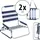 Stagecaptain Strandstuhl 2x Set Blau/Weiß