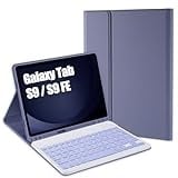 Jeloyutek Tastatur Cover für Samsung Galaxy Tab S9 FE 10,9 Zoll / Tab S9 11 Zoll, Schutzhülle mit italienischer QWERTY-Tastatur für Galaxy Tab S9 FE/S9 (SM-X710/X716B/X718U/X510/X516B), Violett