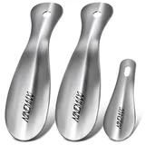 NINEMAX SchuhlöFfel Klein Metall,2 Reise Schuhanzieher Edelstahl(19cm),1 Mini SchuhlöFfel Kurz(10cm),3er Pack