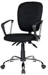 Viking Realspace Atlas Bürostuhl Synchronmechanismus Stoff Feste Armlehne Höhenverstellbarer Sitz Schwarz 110 kg