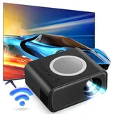 Beamer Full HD 1080P Mini Beamer Tragbar Video Projektor Heimkino Beamer für Smartphone/HDMI/USB/AV/Fire Stick/PS5
