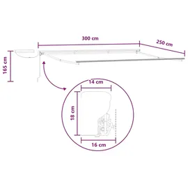 vidaXL Markise 3 x 2,5 m taupe