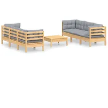 vidaXL Garten-Lounge-Set 7-tlg. grau Kiefernholz